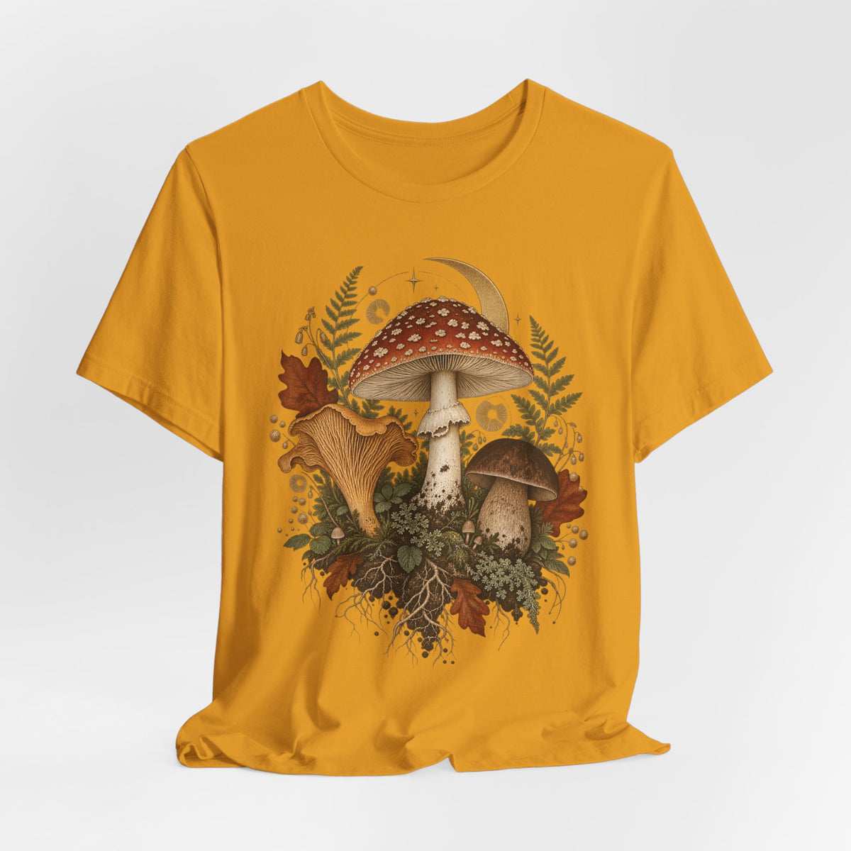 Mushroom Moon T‑Shirt — Vintage Foraged Fungi Tee