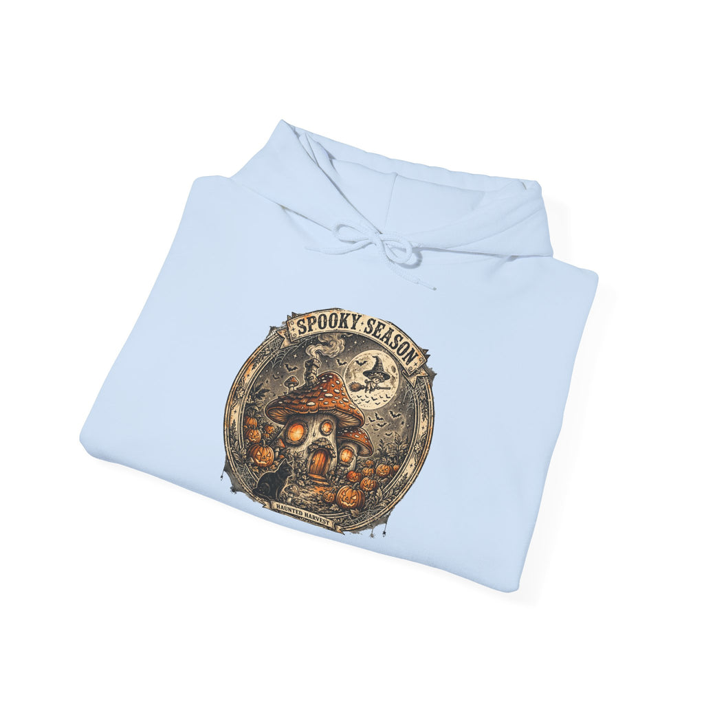 Haunted Harvest - Spooky Season Vintage Badge Hoodie
