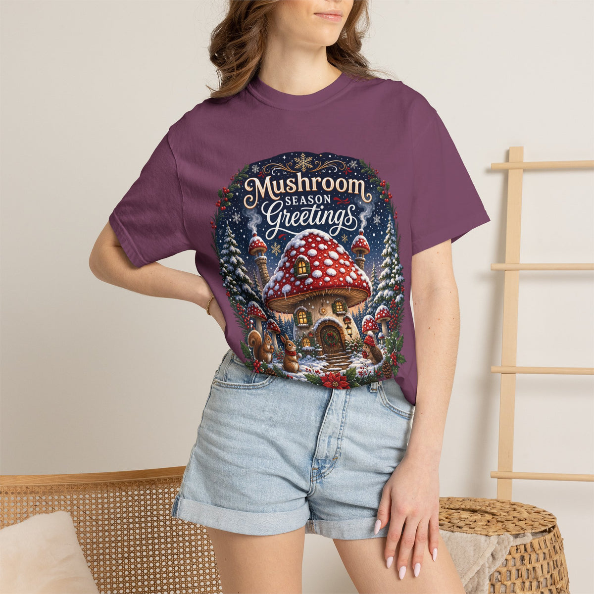 Mushroom Season's Greetings T‑Shirt