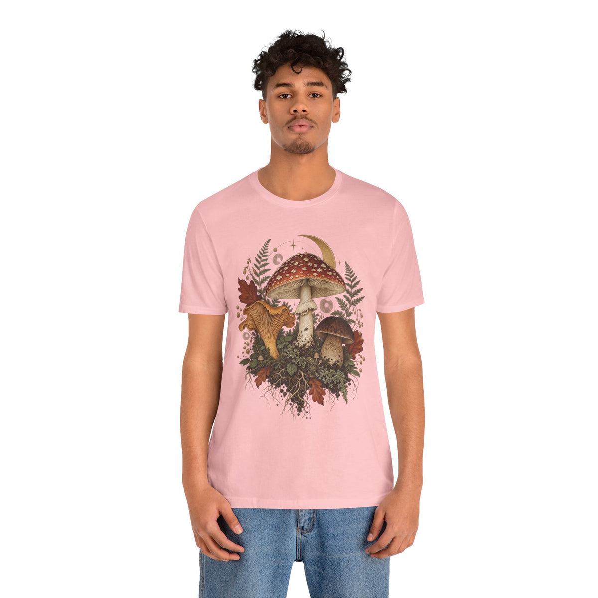 Mushroom Moon T‑Shirt — Vintage Foraged Fungi Tee