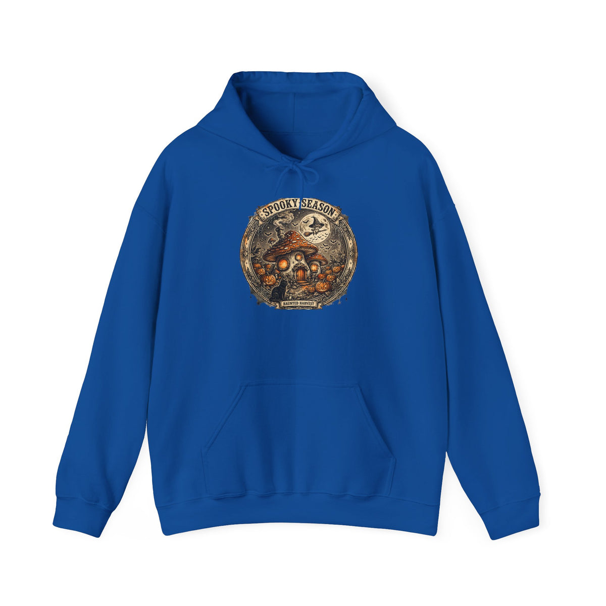 Haunted Harvest - Spooky Season Vintage Badge Hoodie