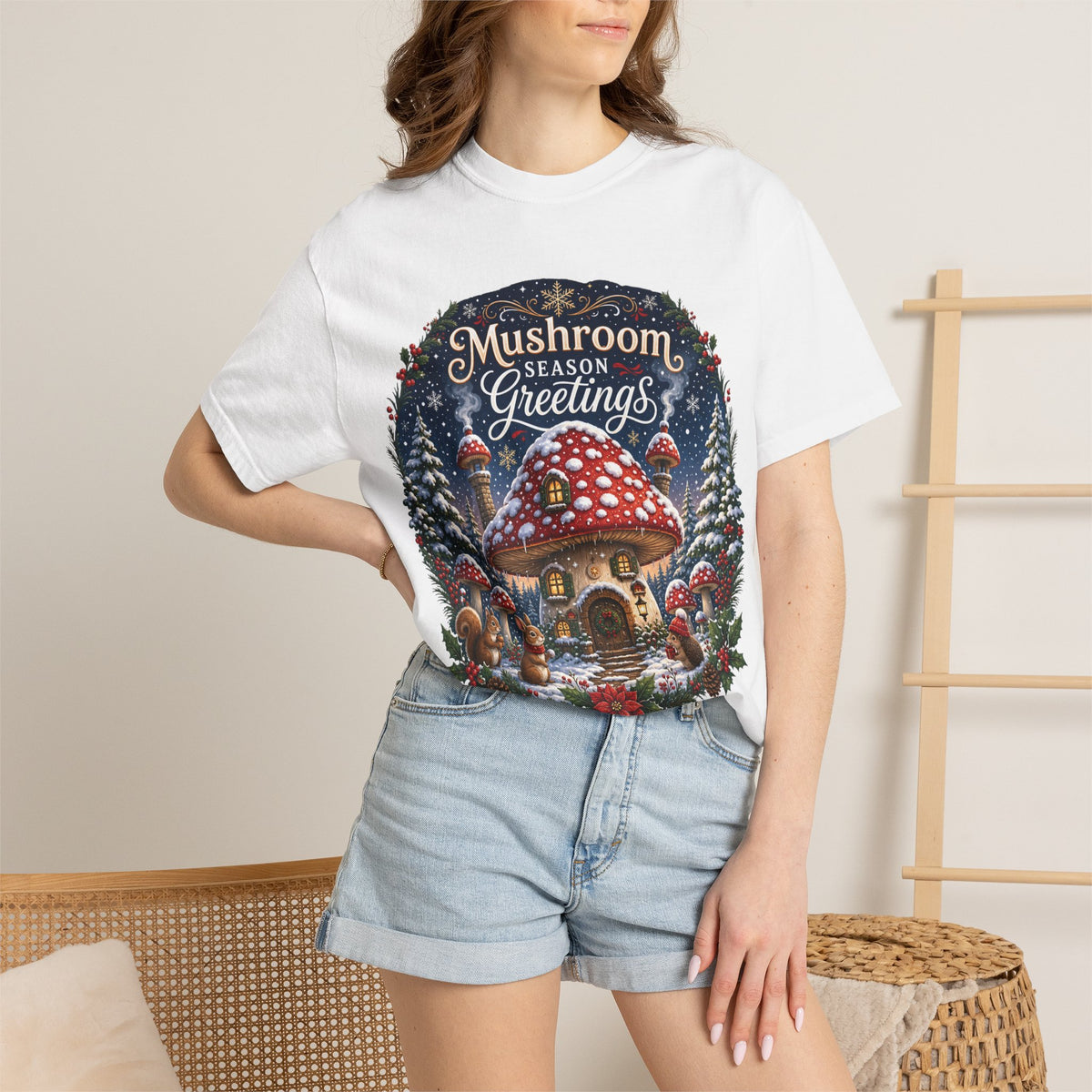 Mushroom Season's Greetings T‑Shirt