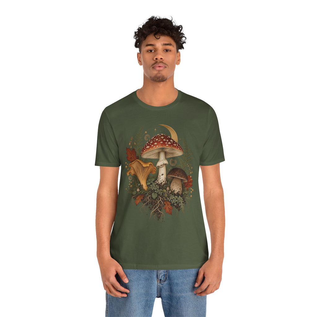 Mushroom Moon T‑Shirt — Vintage Foraged Fungi Tee