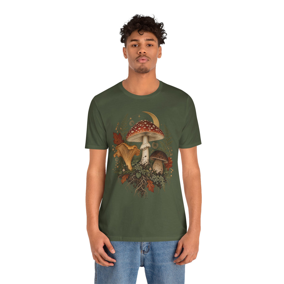 Mushroom Moon T‑Shirt — Vintage Foraged Fungi Tee