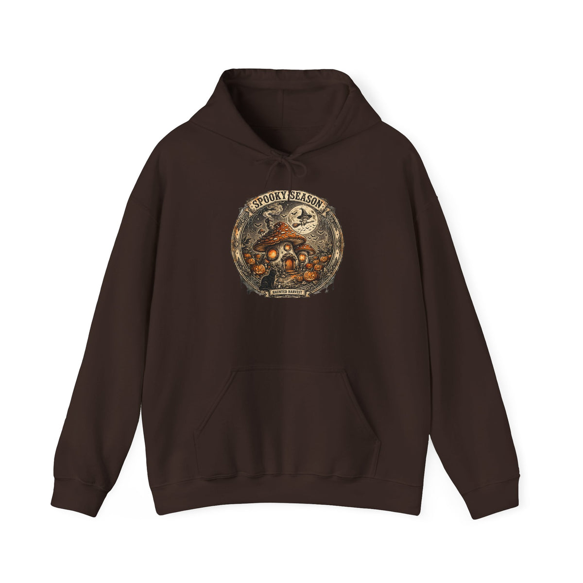 Haunted Harvest - Spooky Season Vintage Badge Hoodie