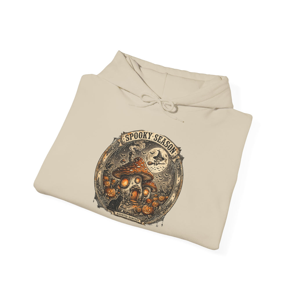 Haunted Harvest - Spooky Season Vintage Badge Hoodie