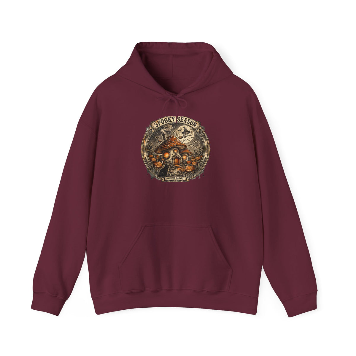 Haunted Harvest - Spooky Season Vintage Badge Hoodie