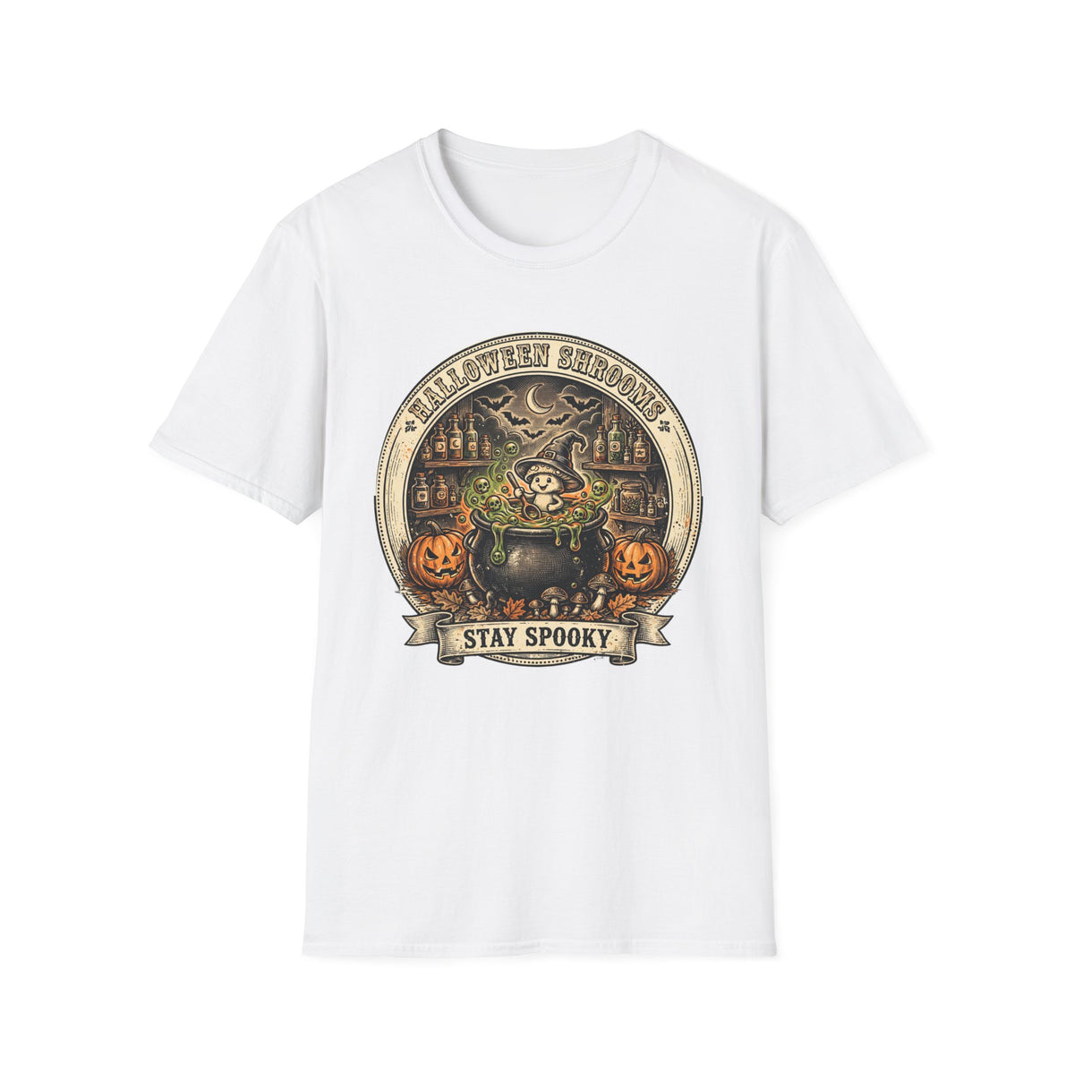 Halloween Shrooms Spooky Cauldron Halloween Tee
