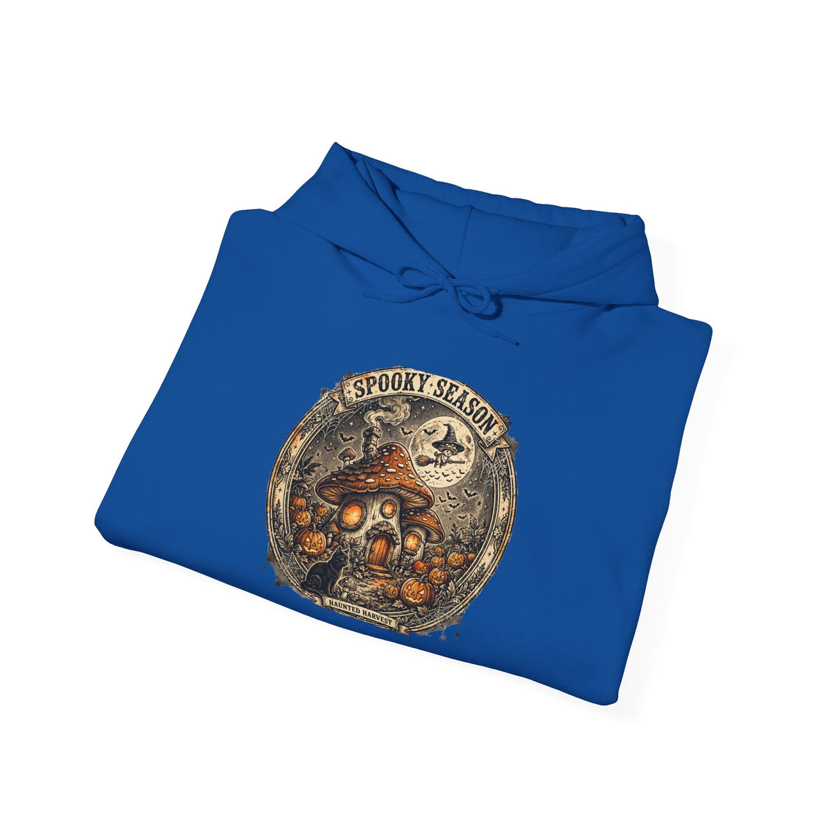 Haunted Harvest - Spooky Season Vintage Badge Hoodie