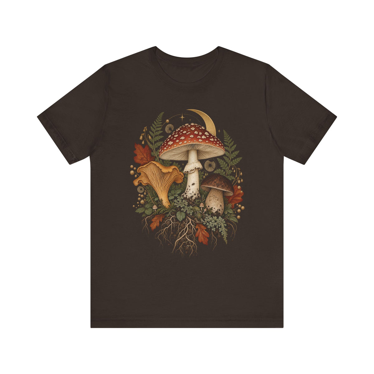 Mushroom Moon T‑Shirt — Vintage Foraged Fungi Tee