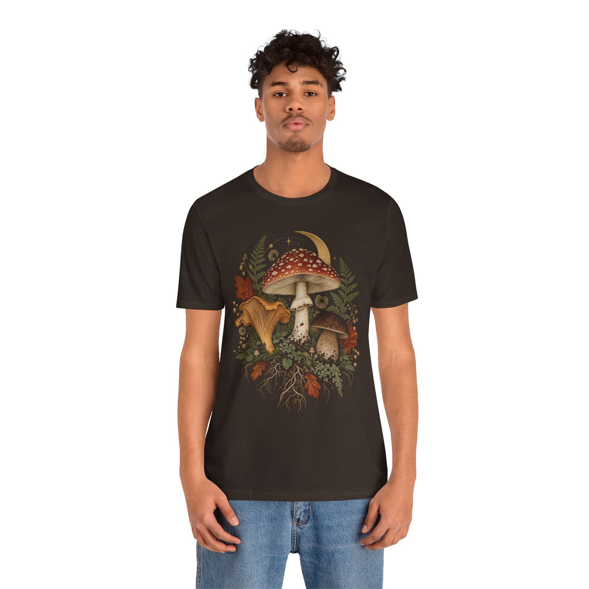 Mushroom Moon T‑Shirt — Vintage Foraged Fungi Tee