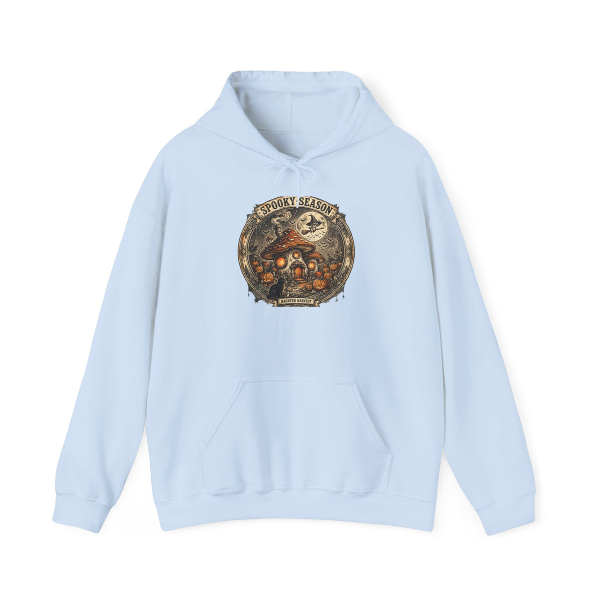 Haunted Harvest - Spooky Season Vintage Badge Hoodie