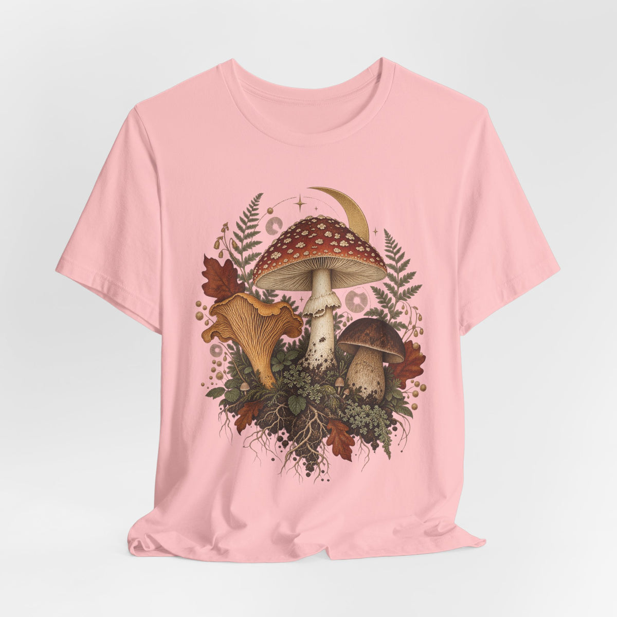 Mushroom Moon T‑Shirt — Vintage Foraged Fungi Tee