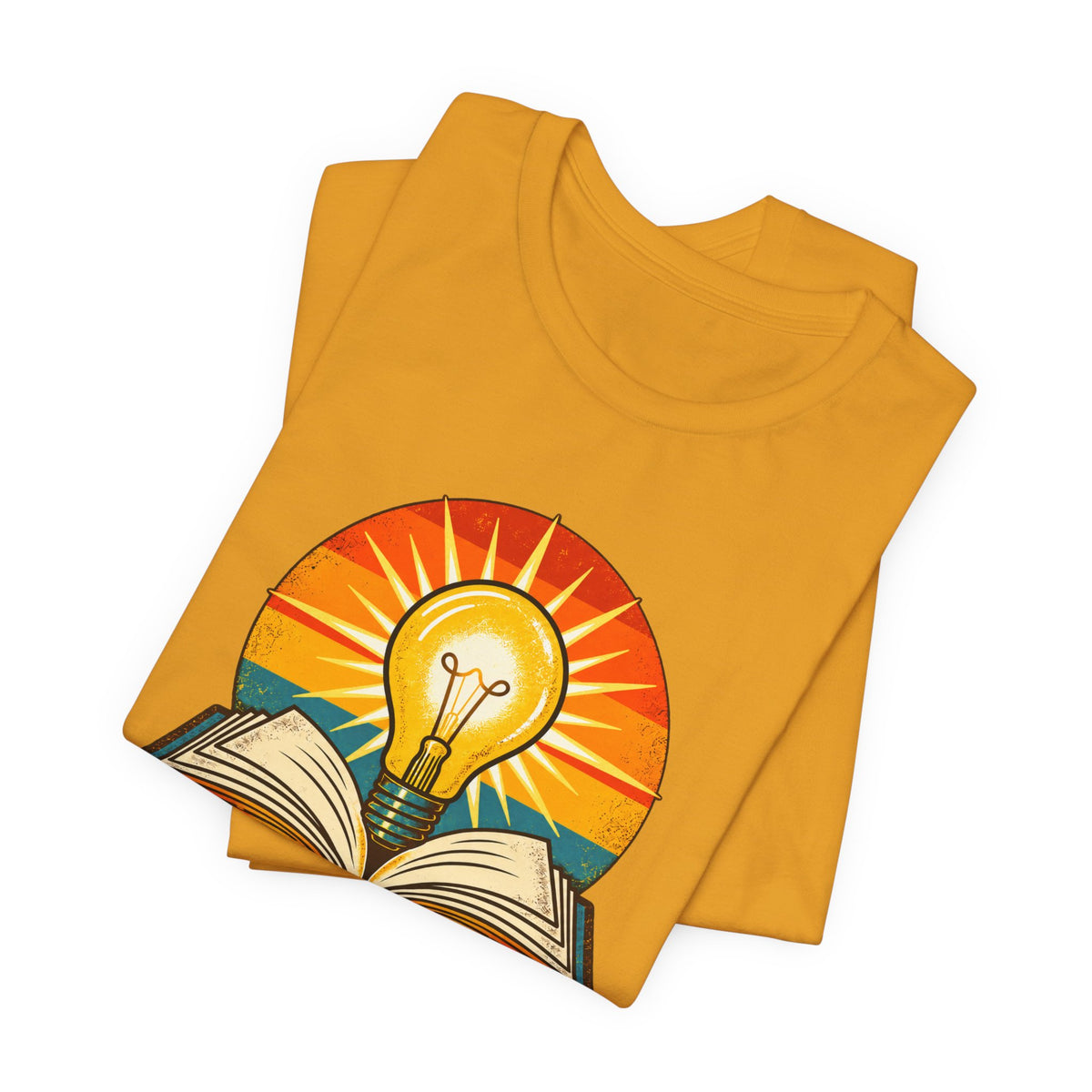 Knowledge Replaces Fear Retro Book Lightbulb Tee