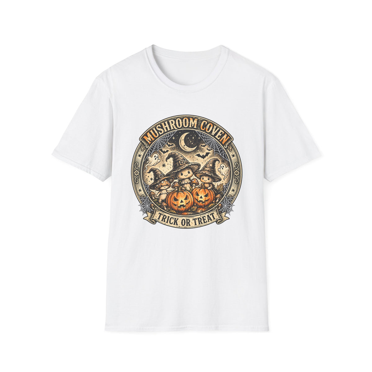 Mushroom Coven Trick or Treat Halloween Tee - Redrawn Web Edition
