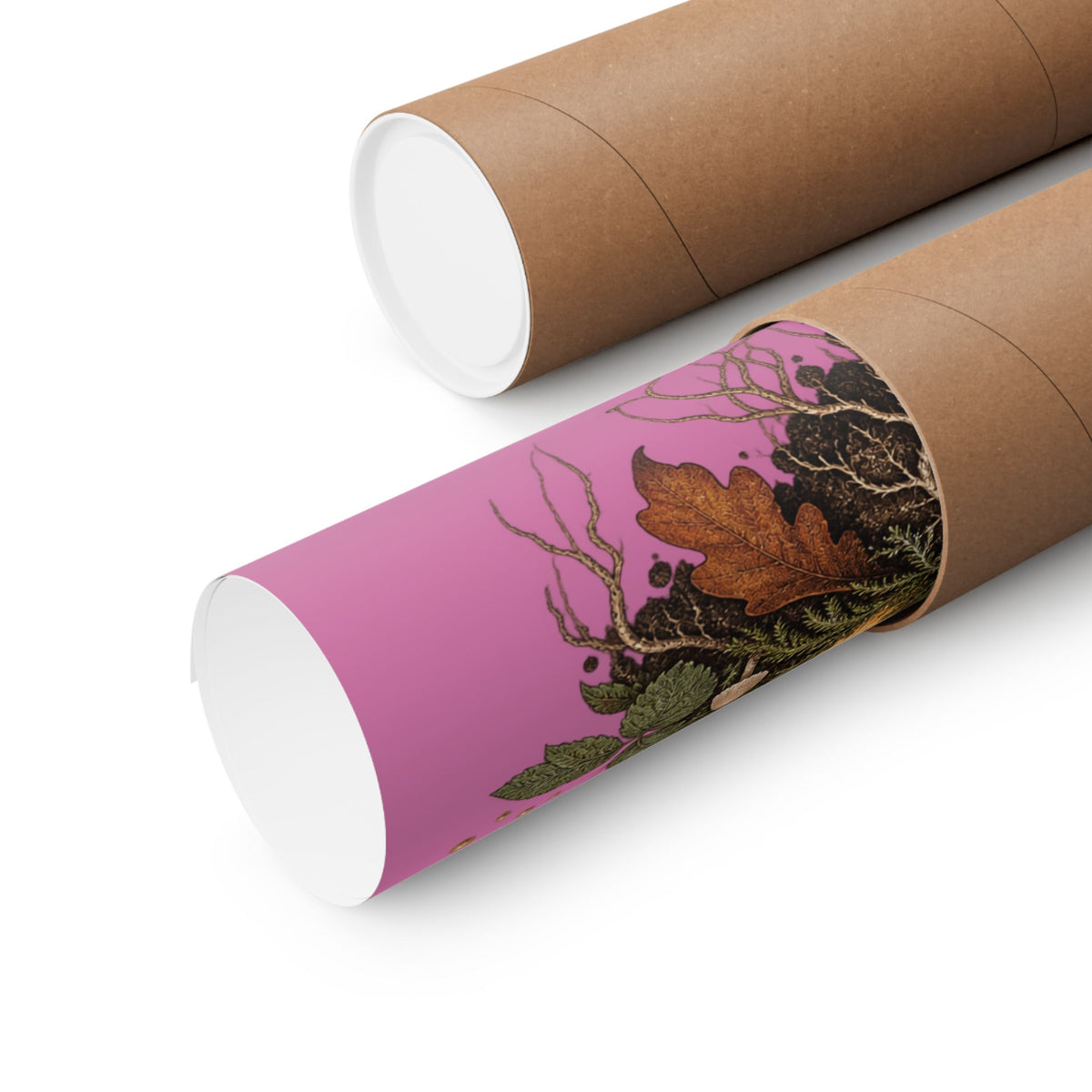 Gathered After Dark Mushroom Field Guide Poster - Pink