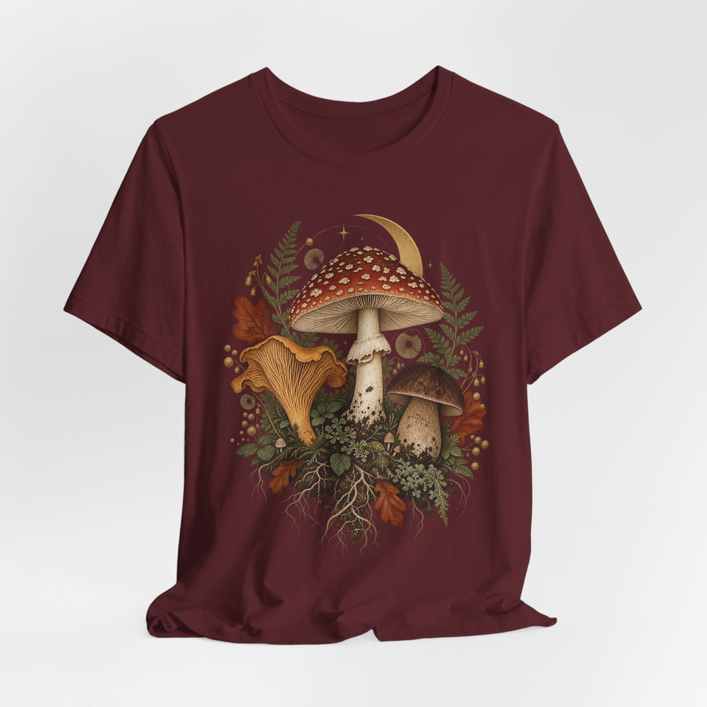 Mushroom Moon T‑Shirt — Vintage Foraged Fungi Tee