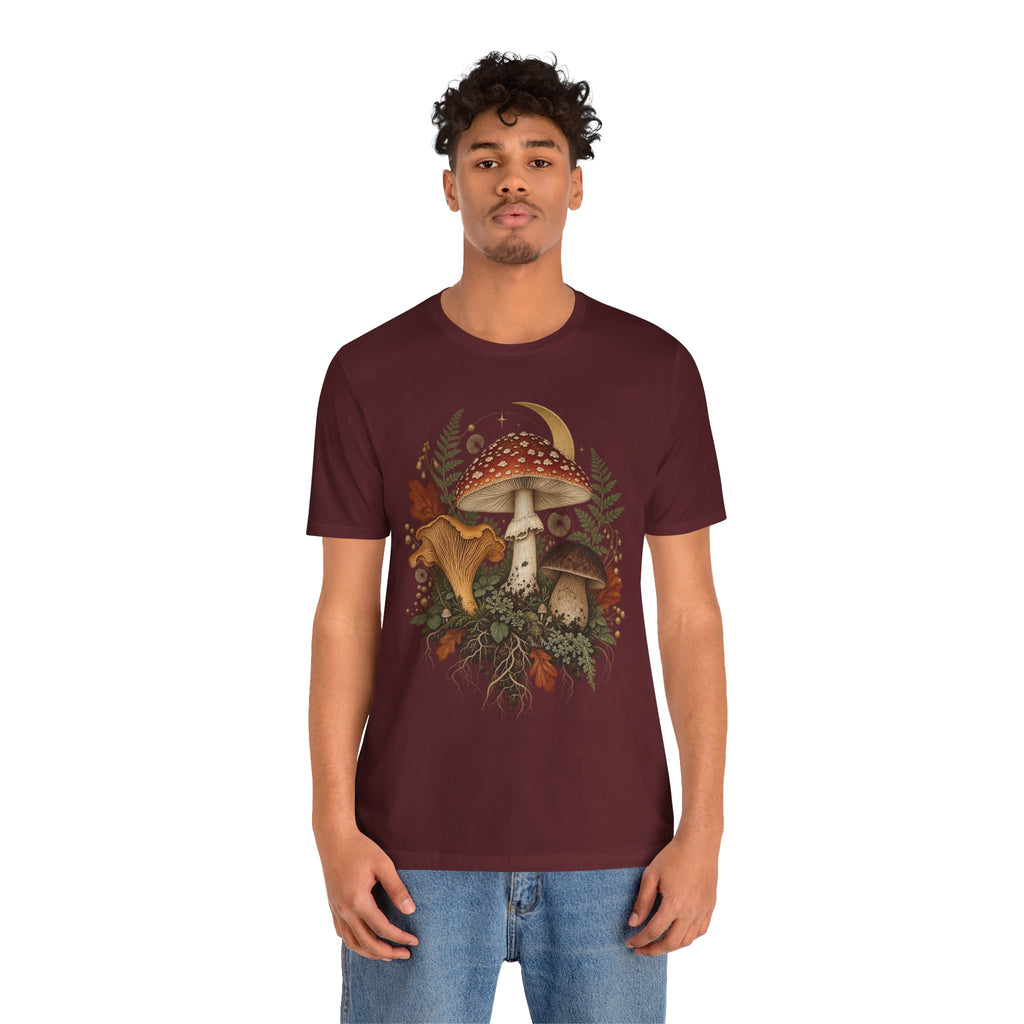 Mushroom Moon T‑Shirt — Vintage Foraged Fungi Tee