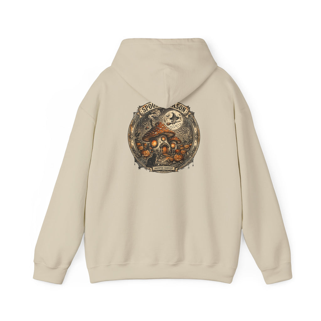 Haunted Harvest - Spooky Season Vintage Badge Hoodie