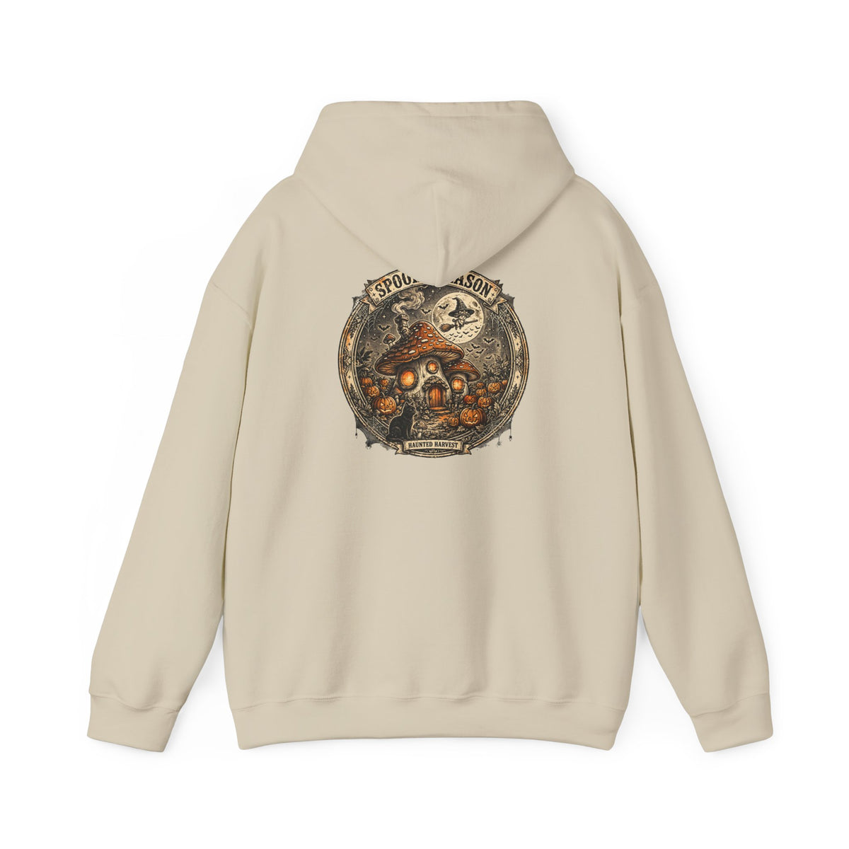 Haunted Harvest - Spooky Season Vintage Badge Hoodie