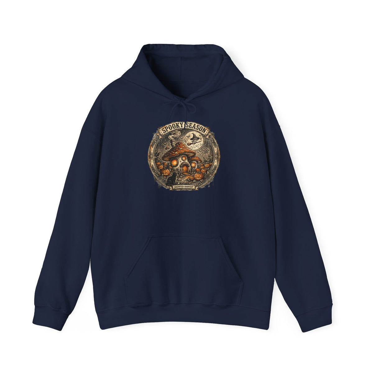 Haunted Harvest - Spooky Season Vintage Badge Hoodie