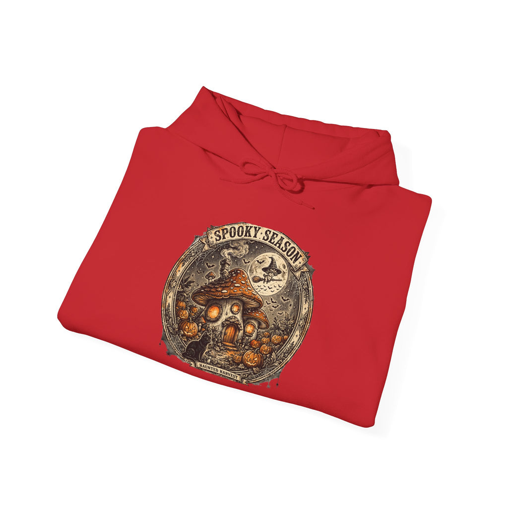 Haunted Harvest - Spooky Season Vintage Badge Hoodie