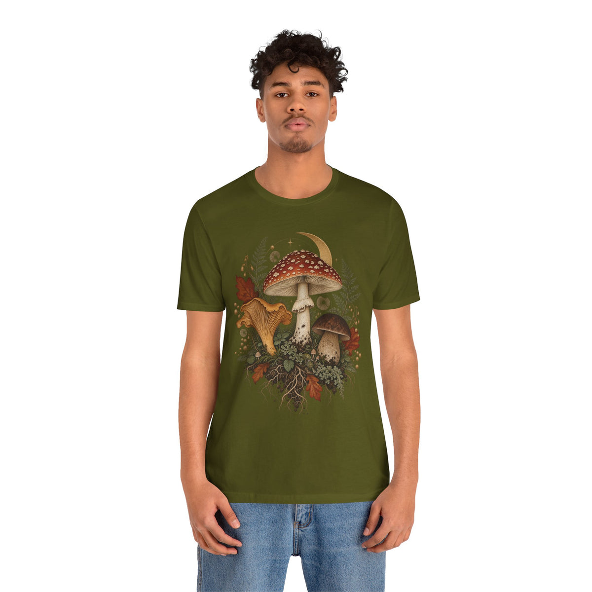 Mushroom Moon T‑Shirt — Vintage Foraged Fungi Tee