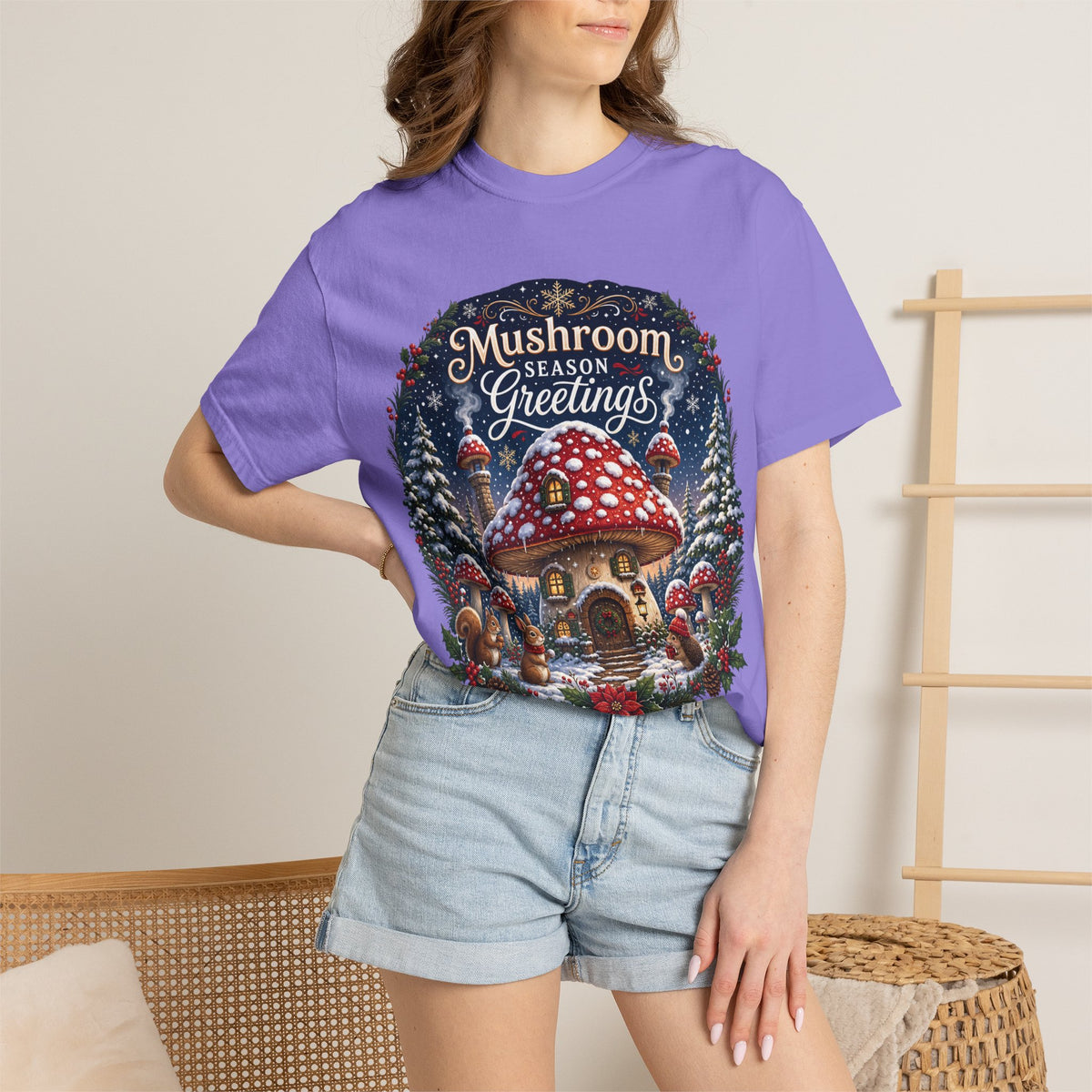 Mushroom Season's Greetings T‑Shirt