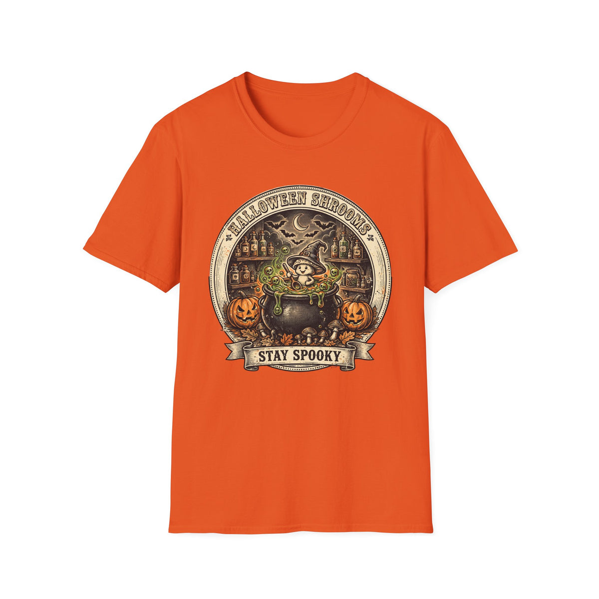 Halloween Shrooms Spooky Cauldron Halloween Tee