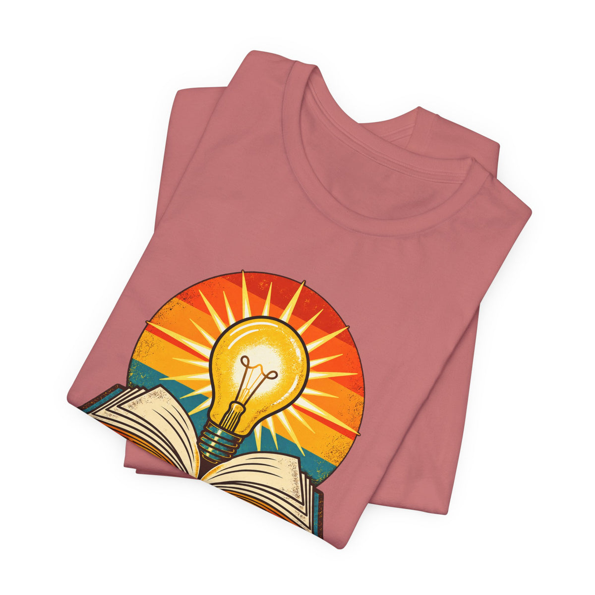 Knowledge Replaces Fear Retro Book Lightbulb Tee