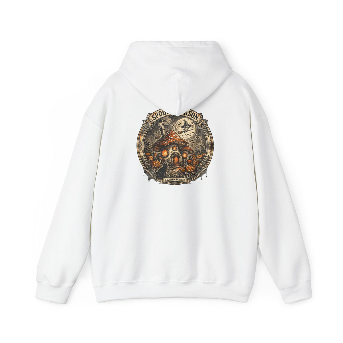 Haunted Harvest - Spooky Season Vintage Badge Hoodie