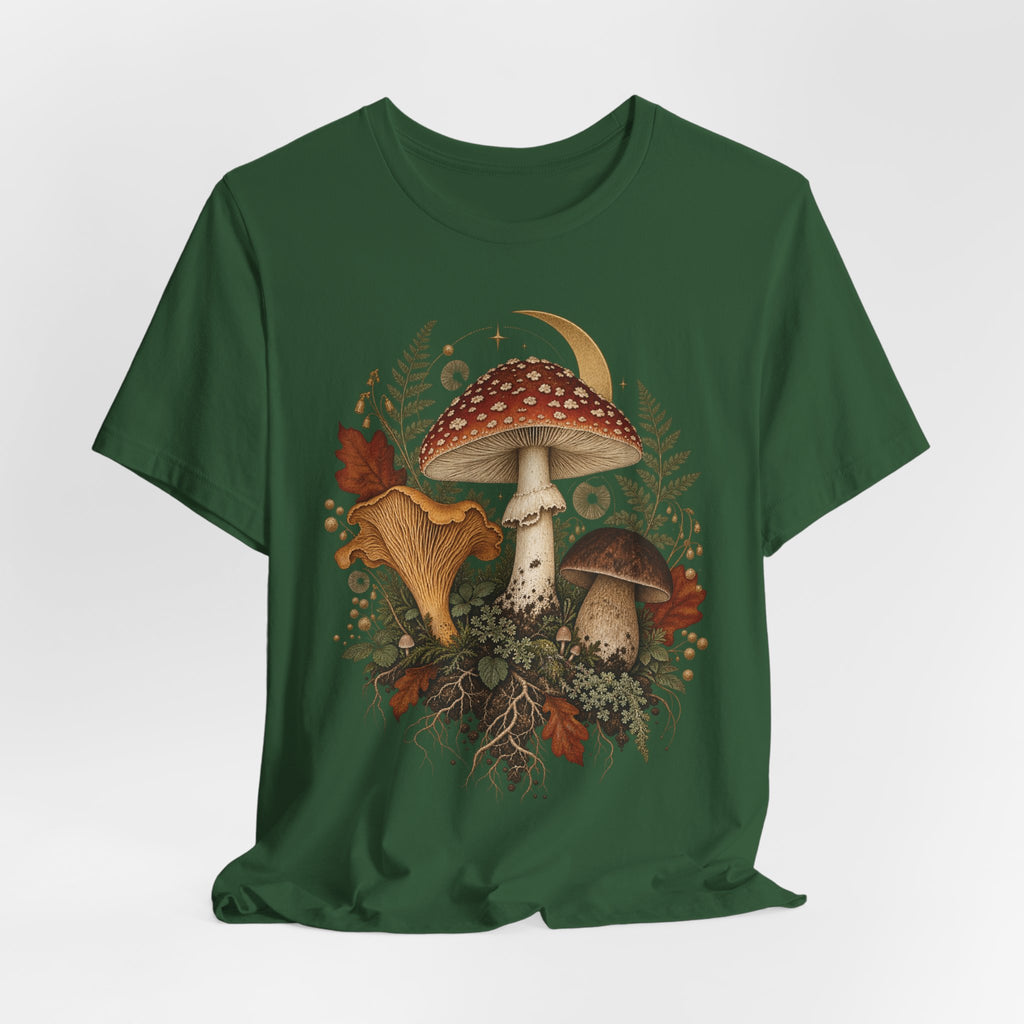 Mushroom Moon T‑Shirt — Vintage Foraged Fungi Tee