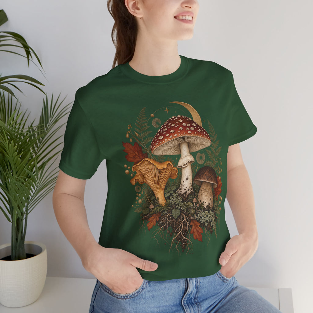 Mushroom Moon T‑Shirt — Vintage Foraged Fungi Tee