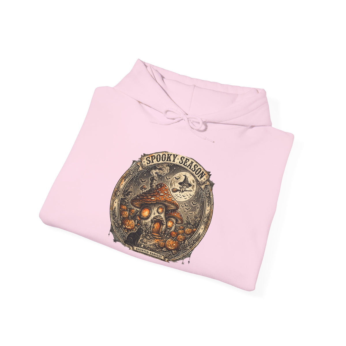 Haunted Harvest - Spooky Season Vintage Badge Hoodie
