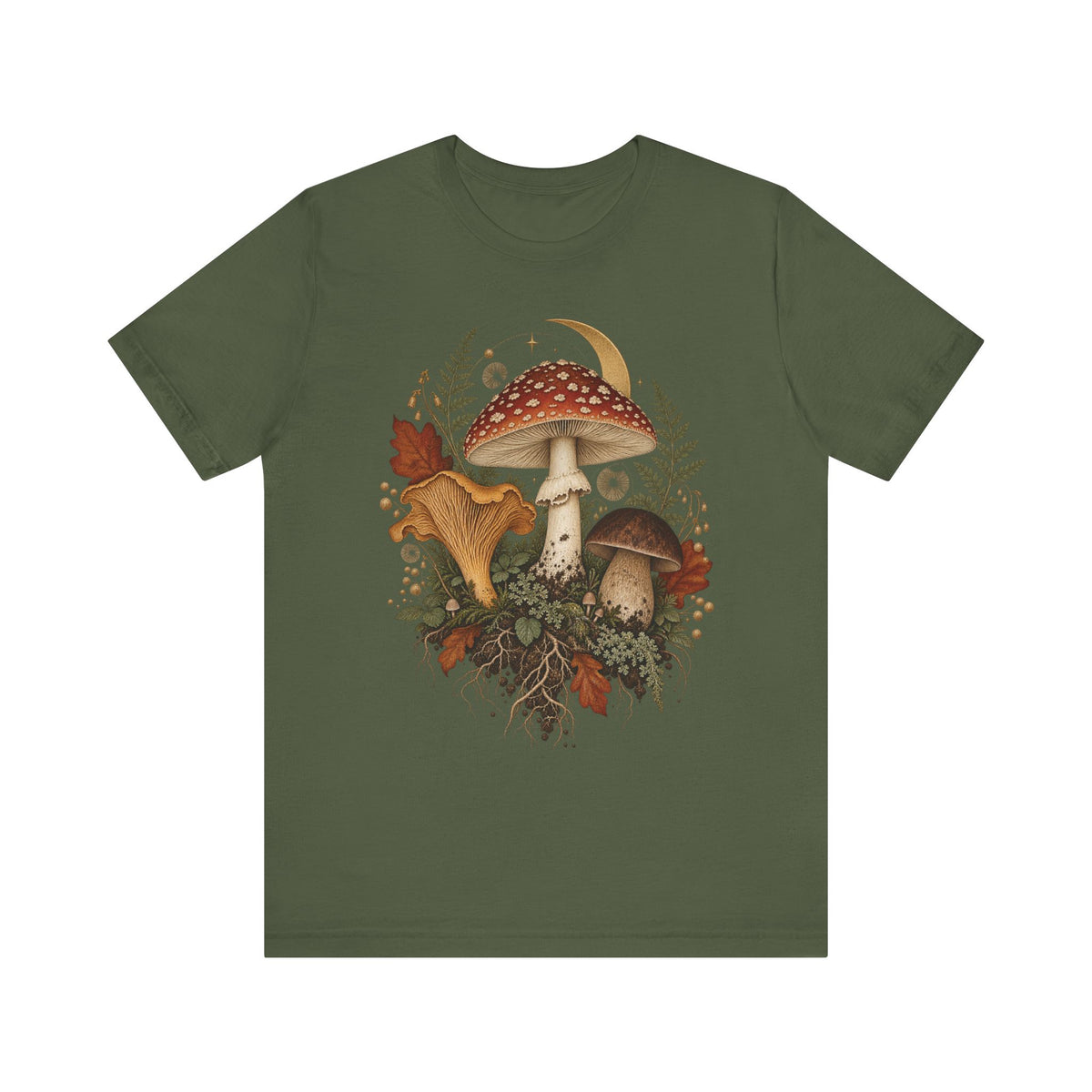Mushroom Moon T‑Shirt — Vintage Foraged Fungi Tee