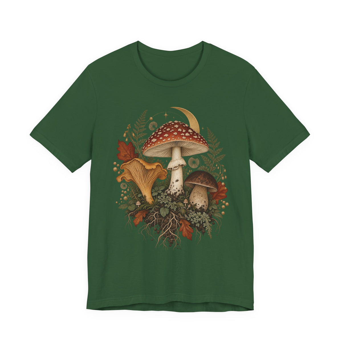 Mushroom Moon T‑Shirt — Vintage Foraged Fungi Tee