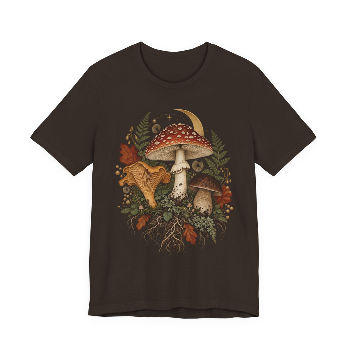 Mushroom Moon T‑Shirt — Vintage Foraged Fungi Tee