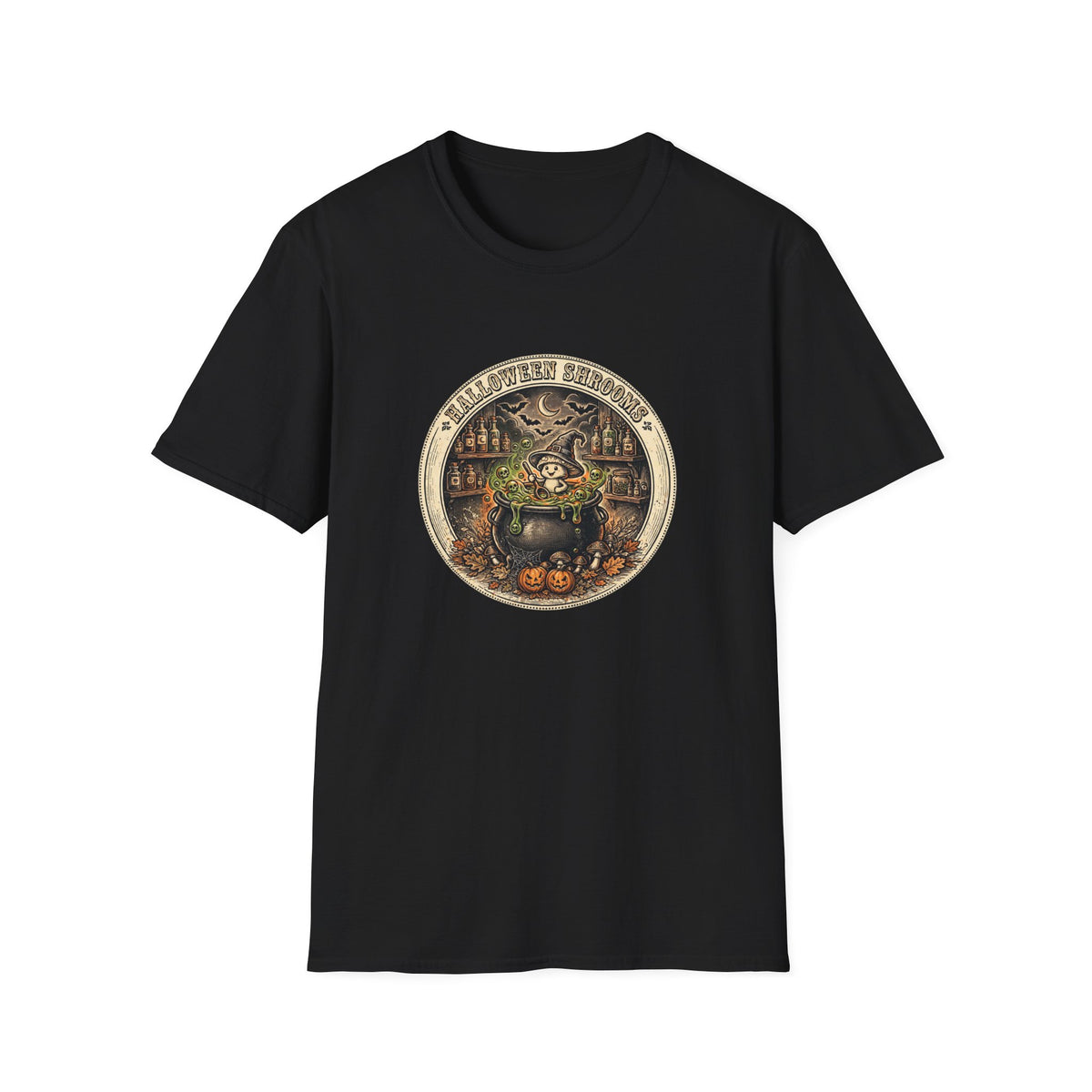 Halloween Shrooms Spooky Cauldron Halloween Tee