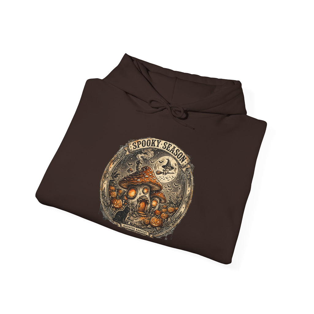 Haunted Harvest - Spooky Season Vintage Badge Hoodie