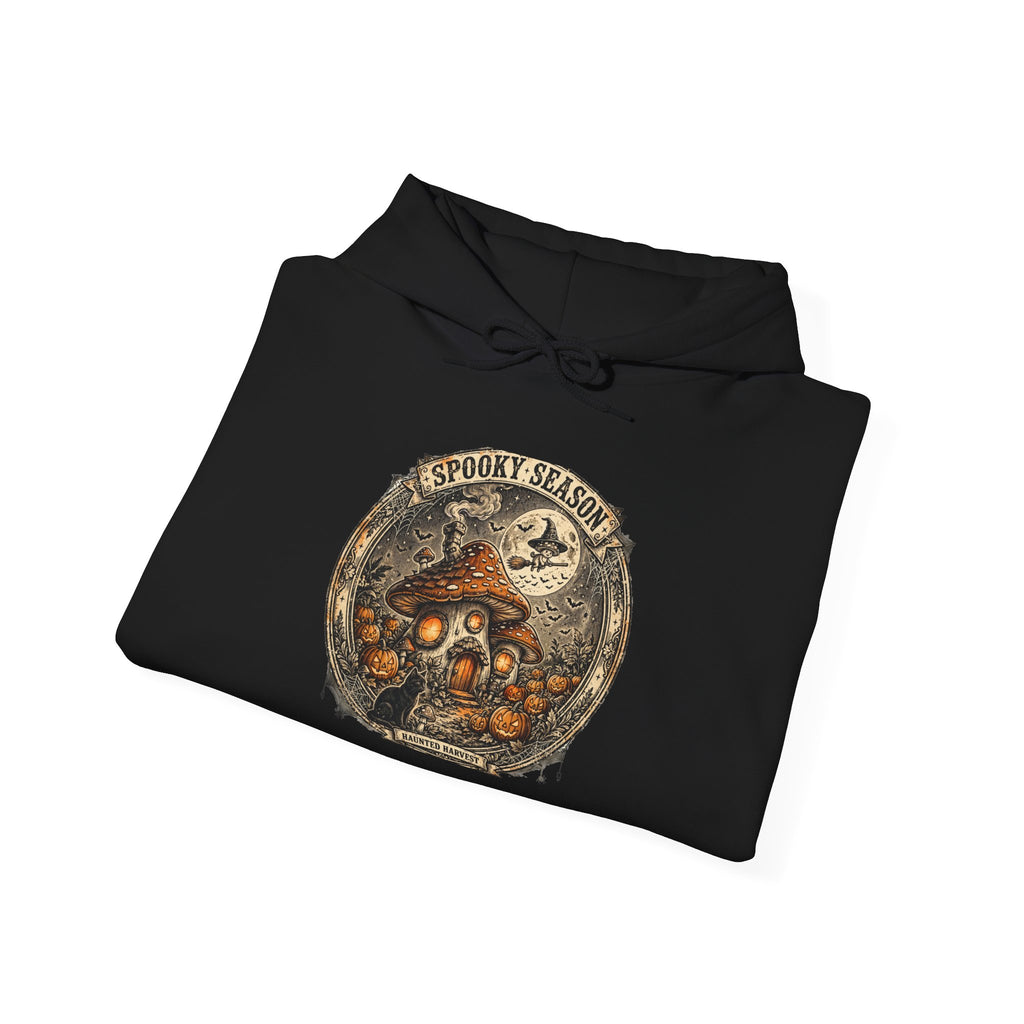 Haunted Harvest - Spooky Season Vintage Badge Hoodie
