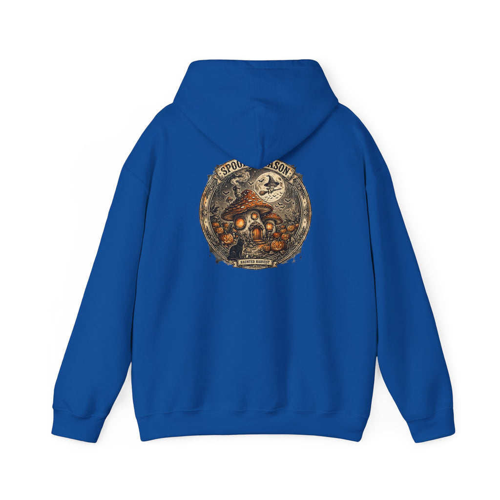Haunted Harvest - Spooky Season Vintage Badge Hoodie