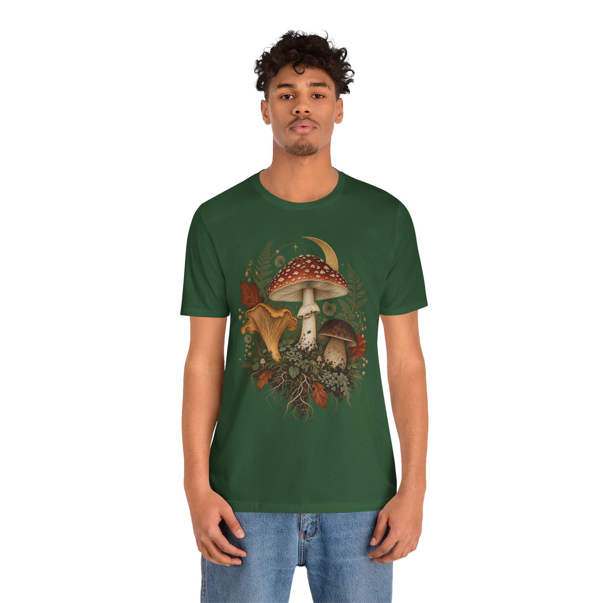 Mushroom Moon T‑Shirt — Vintage Foraged Fungi Tee
