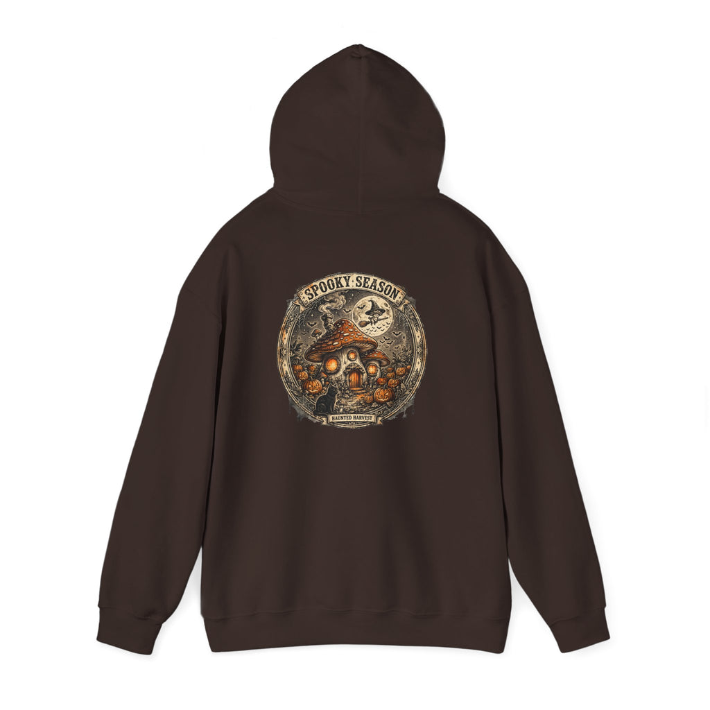Haunted Harvest - Spooky Season Vintage Badge Hoodie