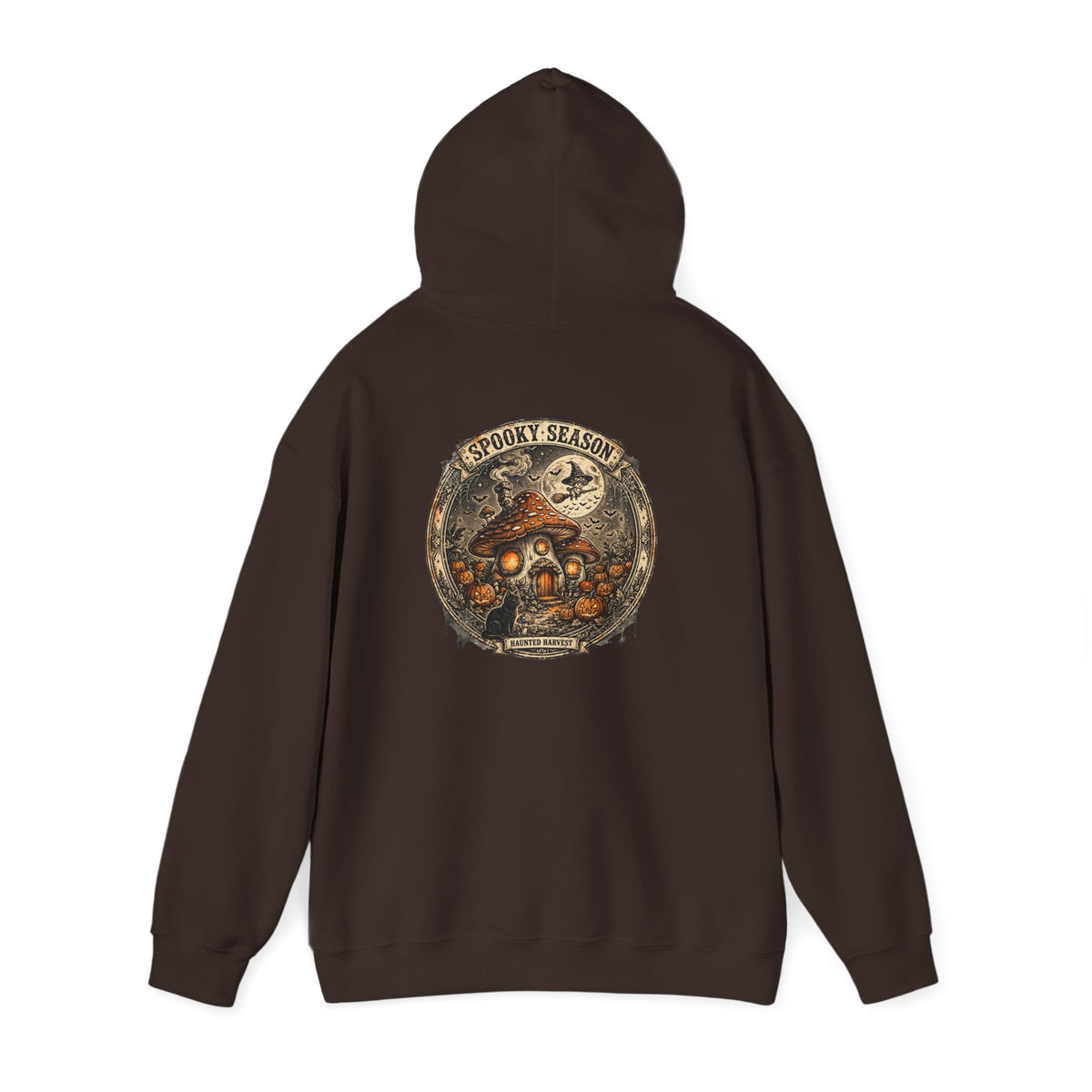 Haunted Harvest - Spooky Season Vintage Badge Hoodie