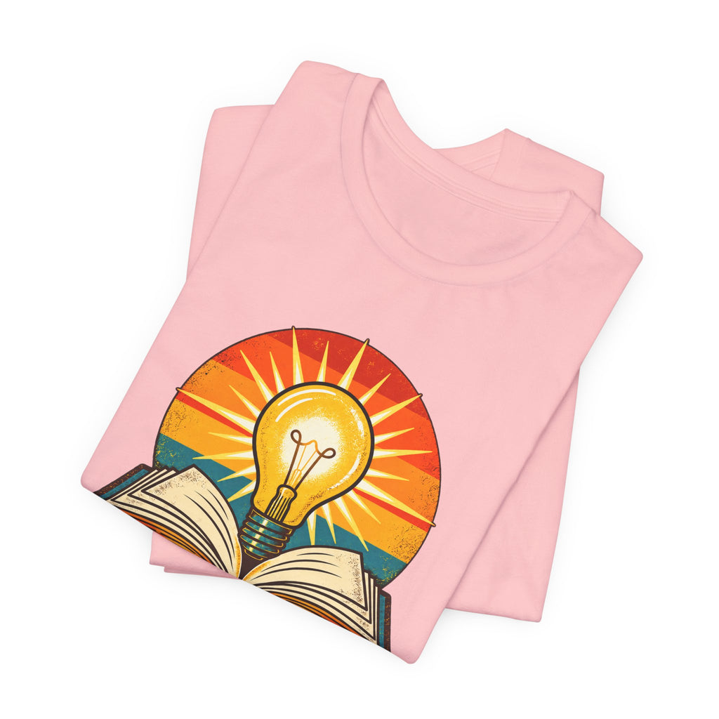Knowledge Replaces Fear Retro Book Lightbulb Tee