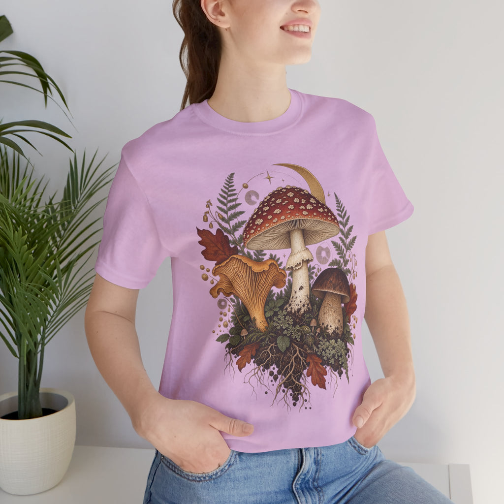 Mushroom Moon T‑Shirt — Vintage Foraged Fungi Tee