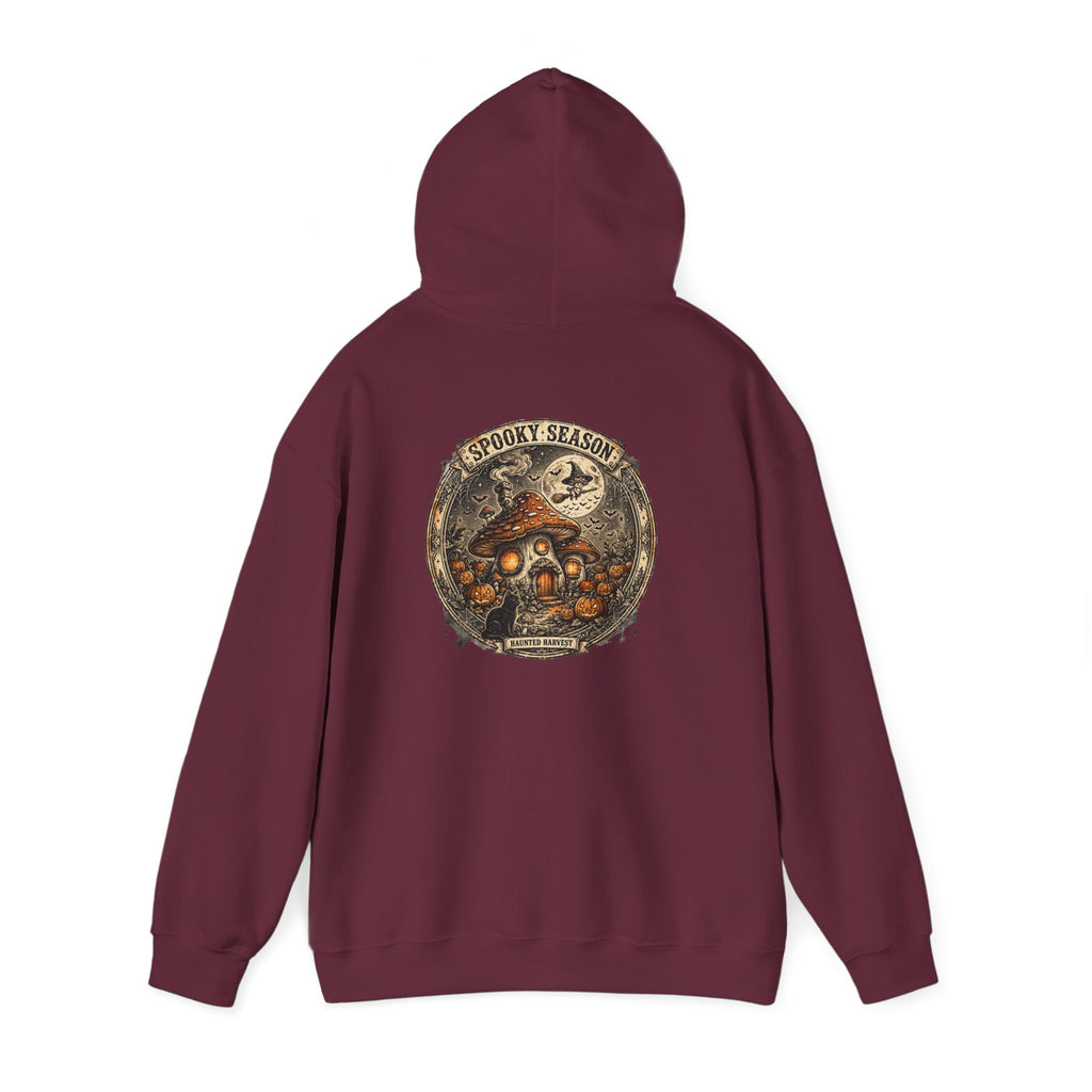 Haunted Harvest - Spooky Season Vintage Badge Hoodie