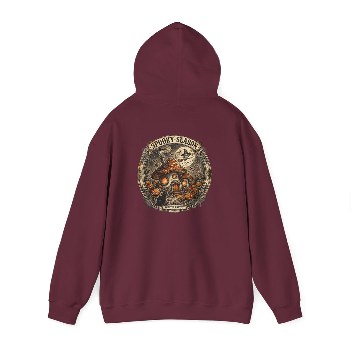 Haunted Harvest - Spooky Season Vintage Badge Hoodie
