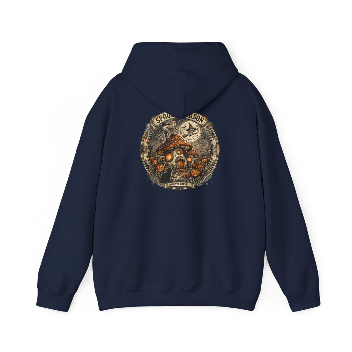 Haunted Harvest - Spooky Season Vintage Badge Hoodie