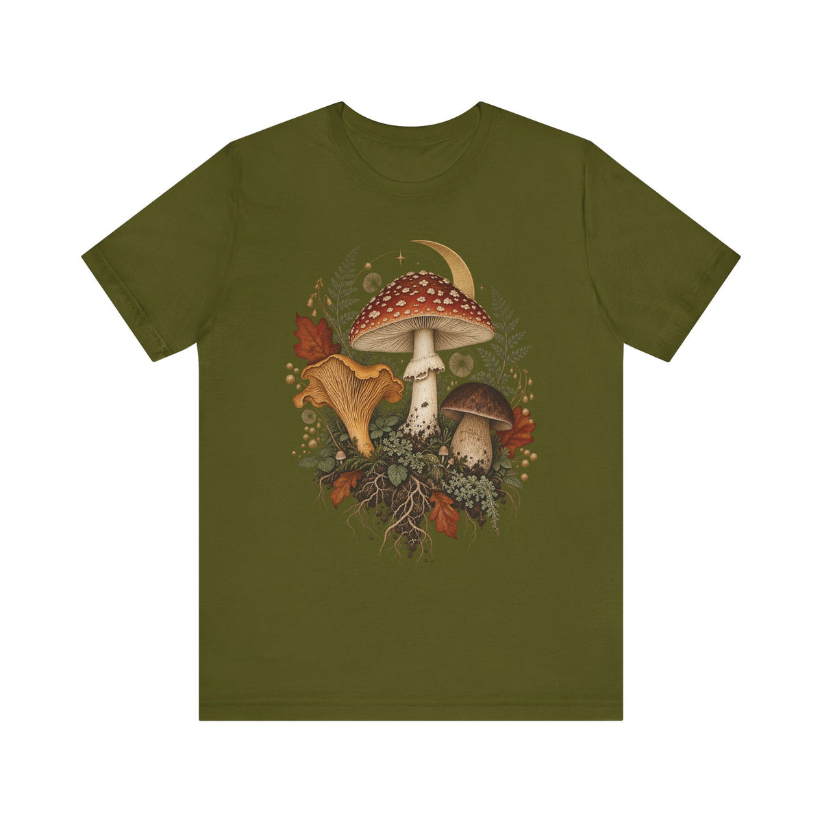 Mushroom Moon T‑Shirt — Vintage Foraged Fungi Tee